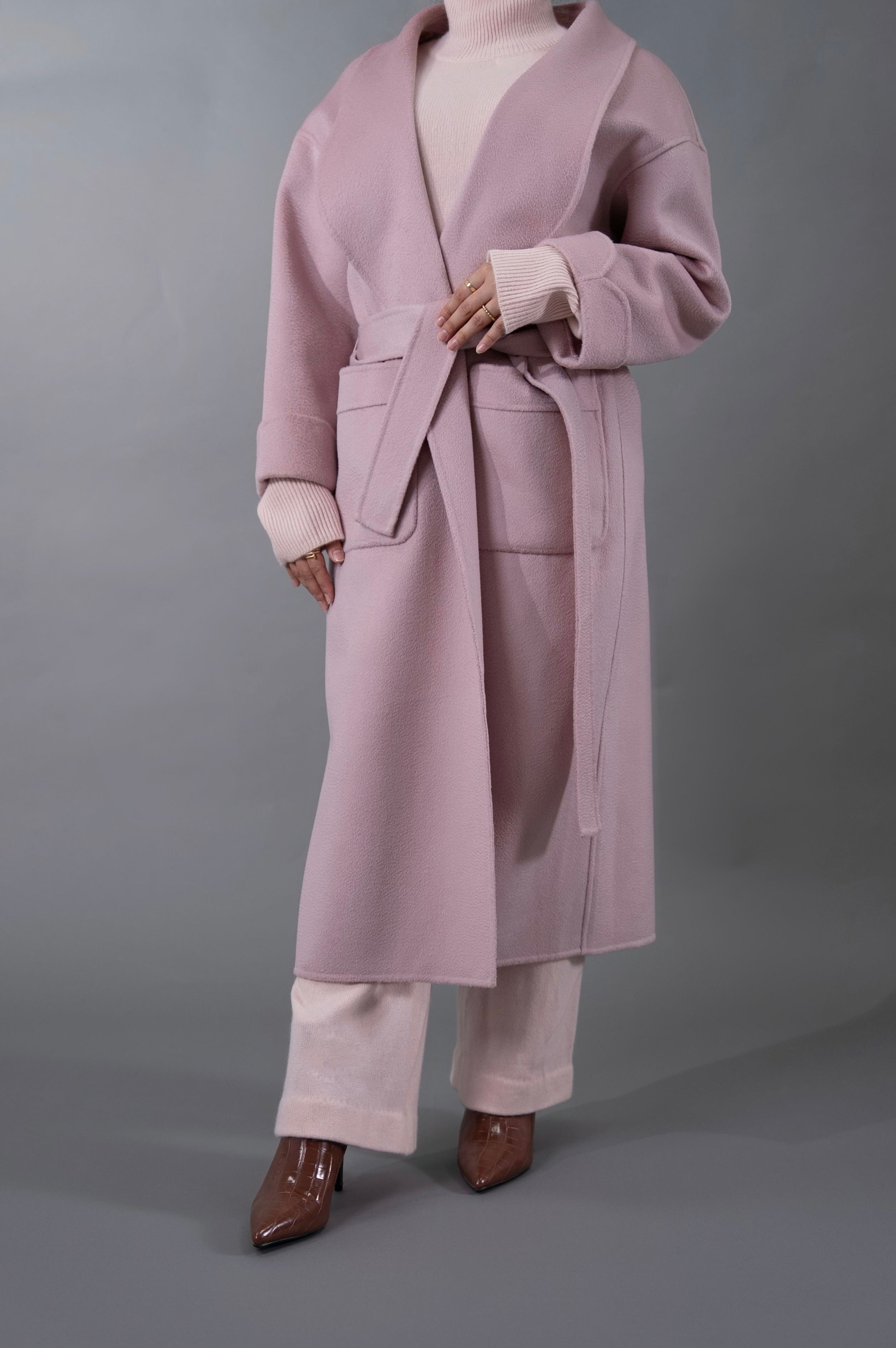 Light Pink. Woolen Coat